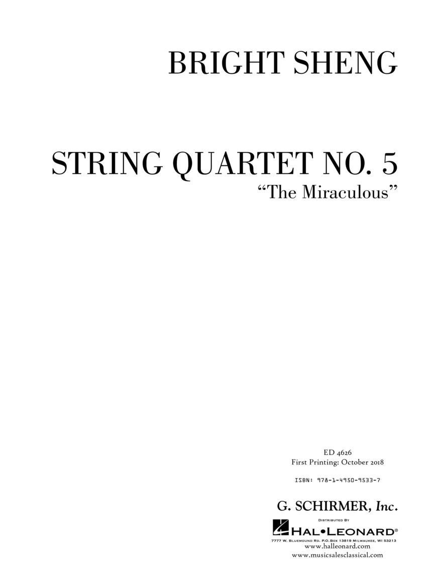 String Quartet No. 5 The Miraculous - Score and Parts - Image 2