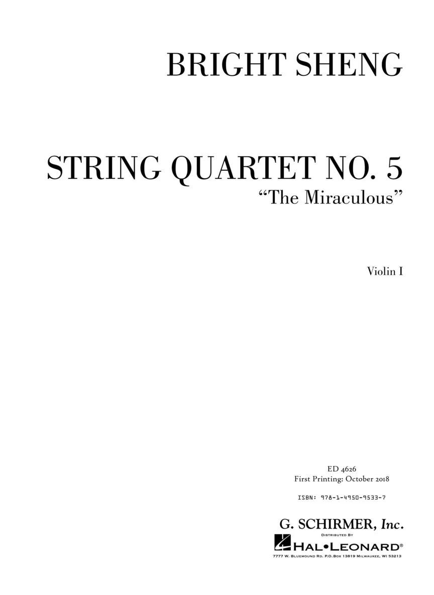 String Quartet No. 5 The Miraculous - Score and Parts - Image 5