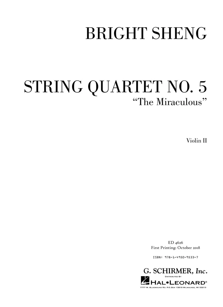String Quartet No. 5 The Miraculous - Score and Parts - Image 7