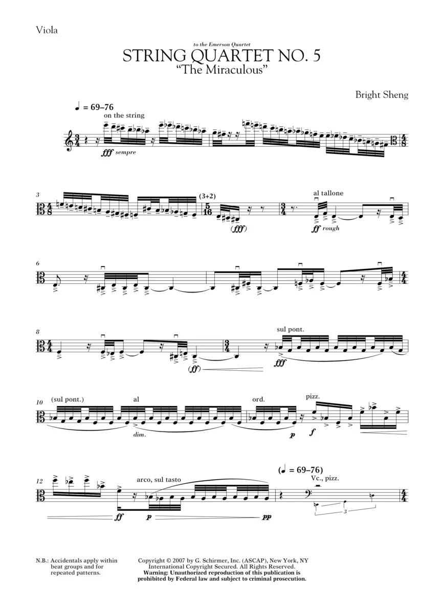 String Quartet No. 5 The Miraculous - Score and Parts - Image 9