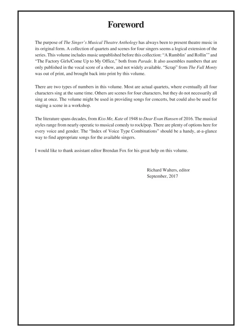 Singer's Musical Theatre Anthology - Quartets - Image 2