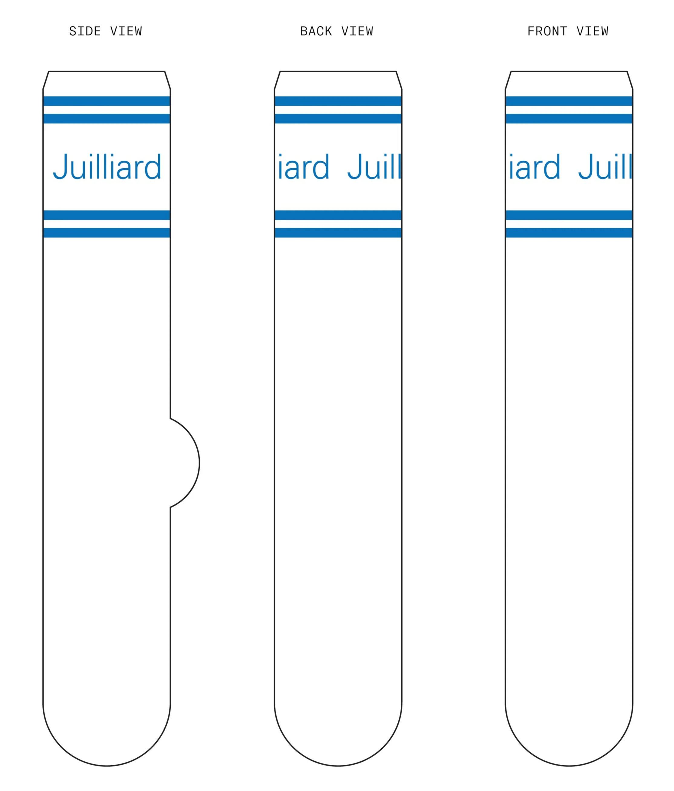 Socks: Juilliard White Performance Crew - Image 3