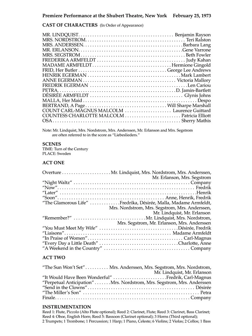 Little Night Music, A - Vocal Score - Image 3