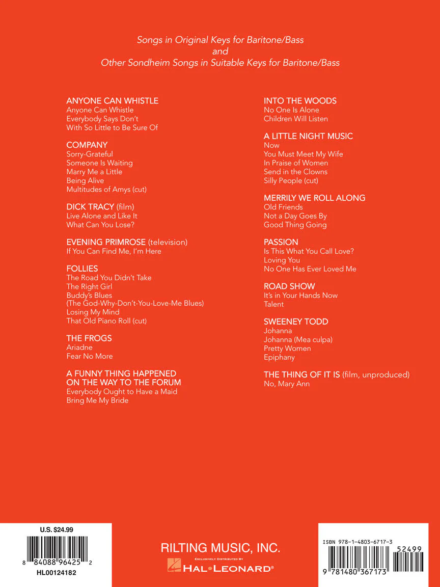 Sondheim for Singers Baritone/Bass (40 Songs) - Image 2