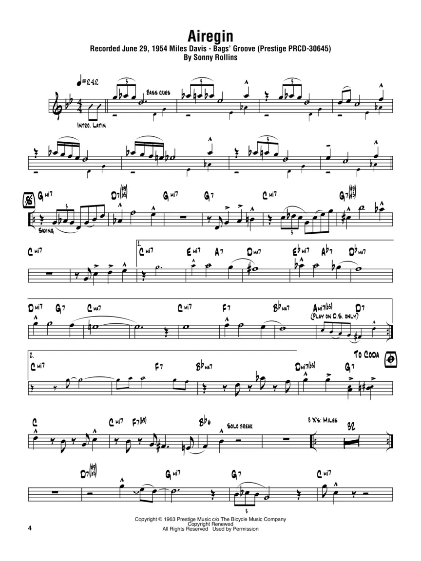 Rollins, Sonny - Omnibook for B-Flat Instruments - Image 3