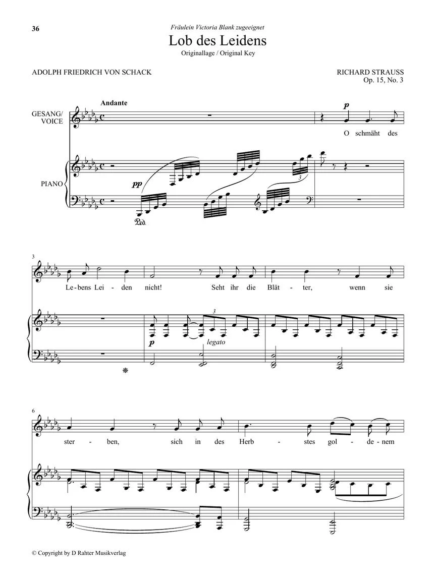Strauss 51 Lieder Medium/Low Voice And Piano - Image 7