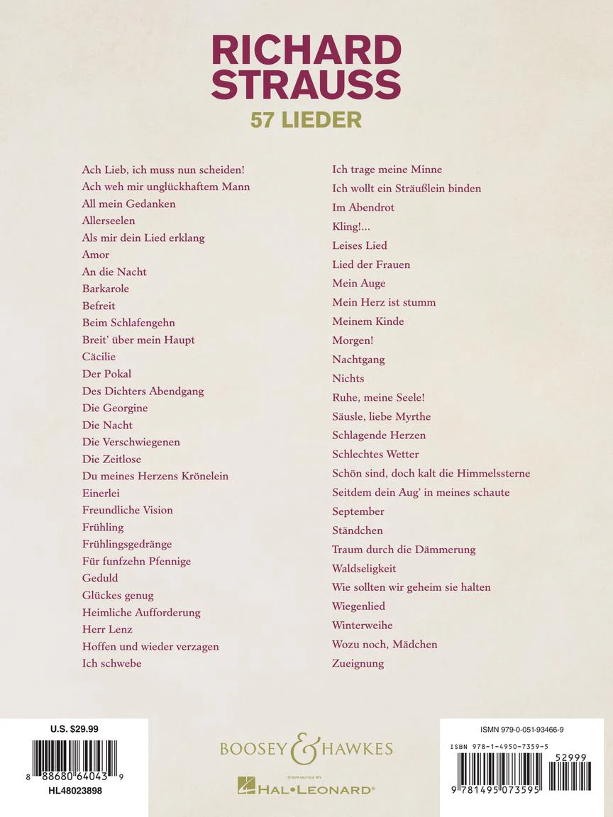 Strauss: 57 Lieder High Voice And Piano - Image 9