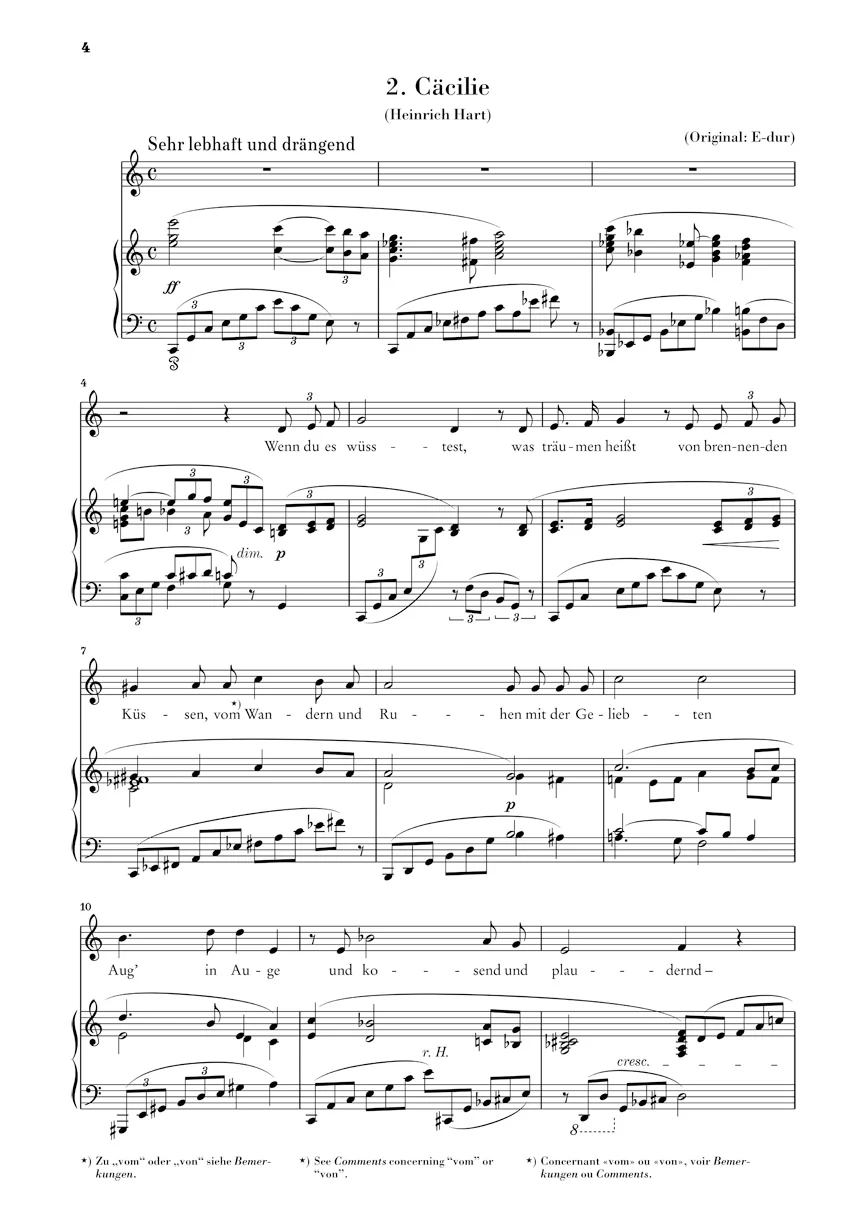 R. Strauss: Four Songs, Op. 27 for Voice and Piano - Low Voice - Image 3