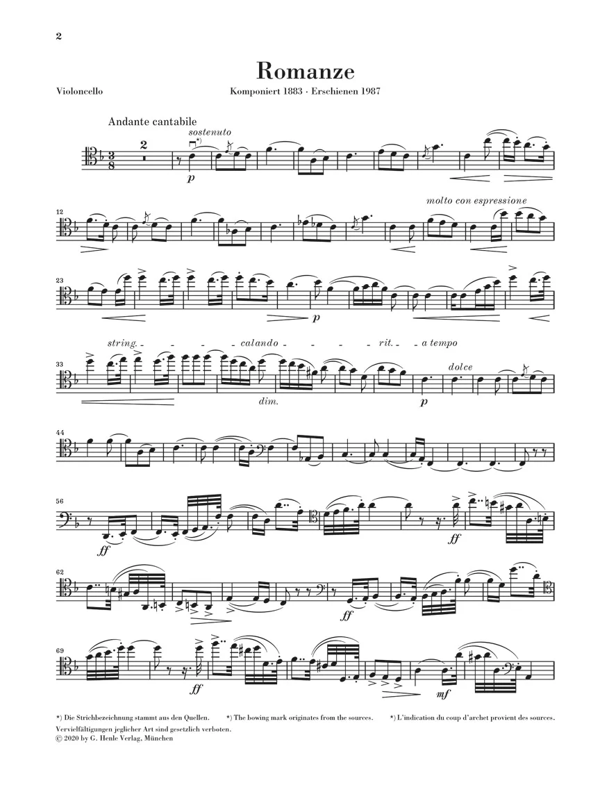 R. Strauss: Romance in F major for Cello and Orchestra (Piano Reduction) - Image 3