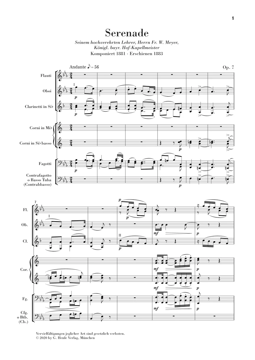 R. Strauss: Serenade for Wind Instruments in E flat major, Op. 7 (Study Score) - Image 2