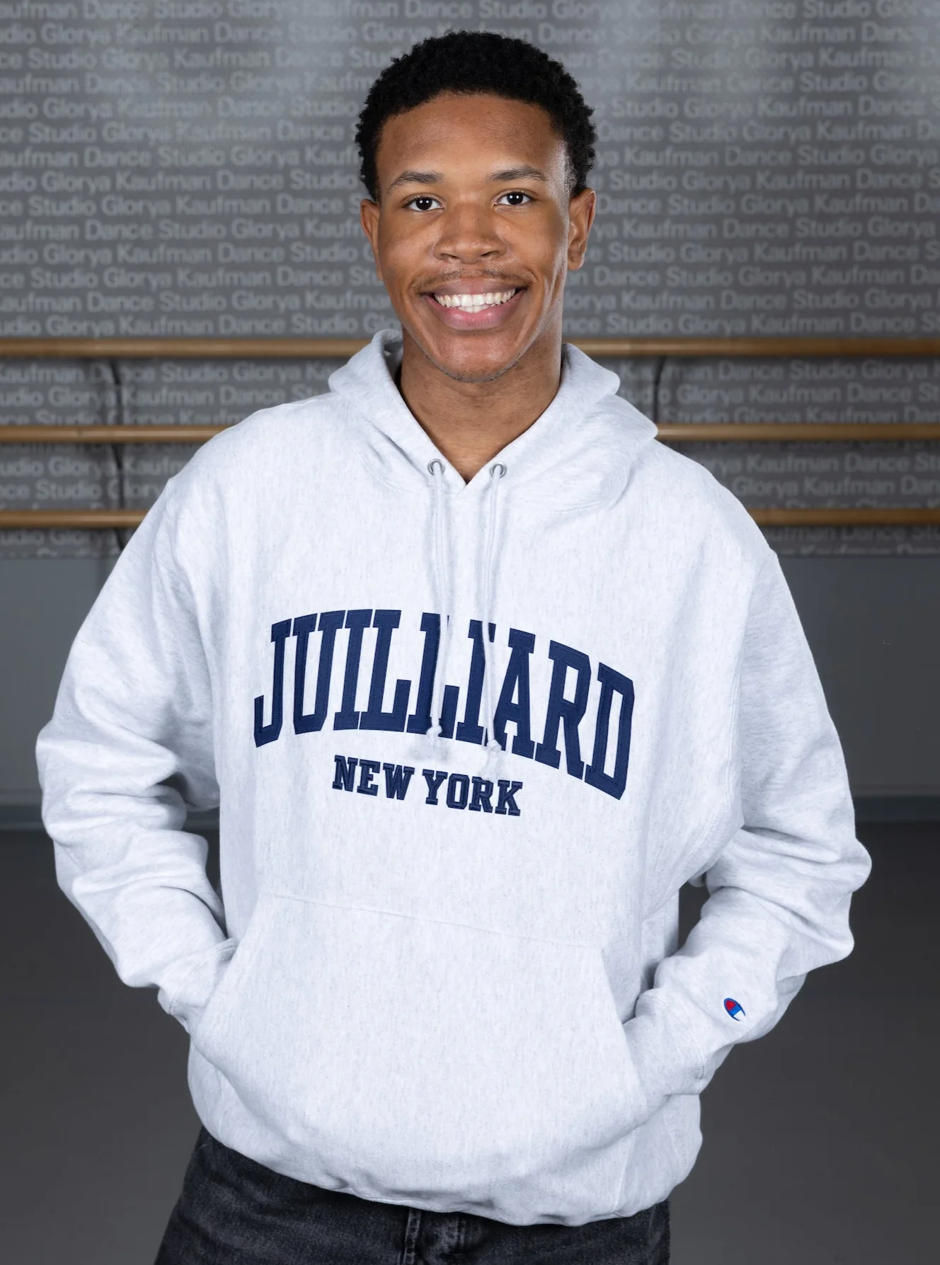 Sweatshirt: Juilliard with Twill Applique and Embroidery (by L2* & Champion**) - Image 3