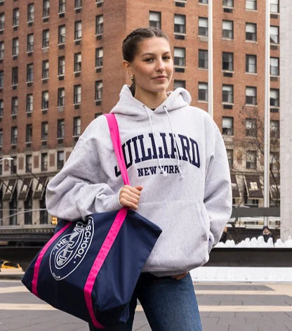 Sweatshirt: Juilliard with Twill Applique and Embroidery (by L2* & Champion**) - Image 4