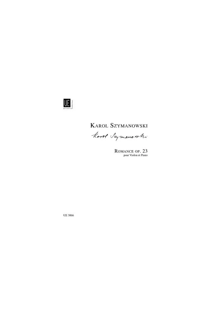 Szymanowski Romance Opus 23 in D major