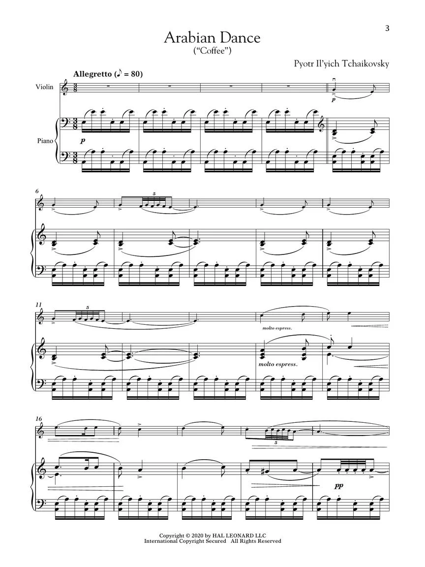 Tchaikovsky The Nutcracker for Classical Players Violin and Piano - Image 3