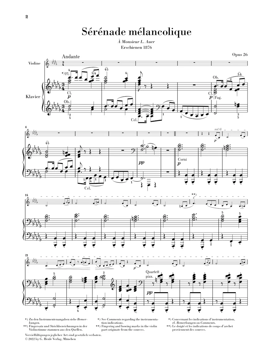 Tchaikovsky: Works for Violin and Piano (Score and Parts) - Image 5