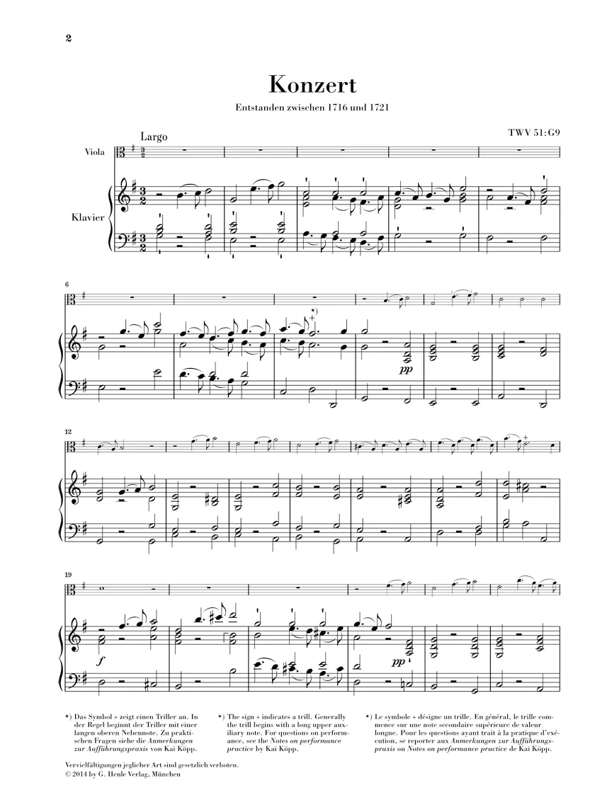 Telemann: Viola Concerto in G major - Image 2