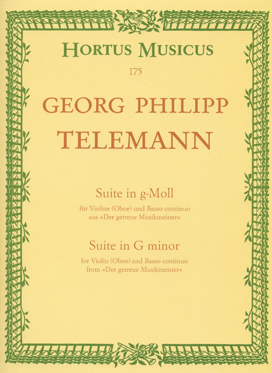 Telemann Suite for Violin (Oboe) and Bc G minor "Der getreue Musikmeister", Hamburg 1728-