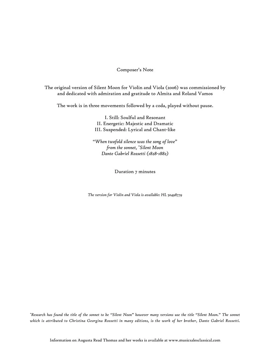 Silent Moon - Violin And Violoncello Duet - Score And Parts - Image 3