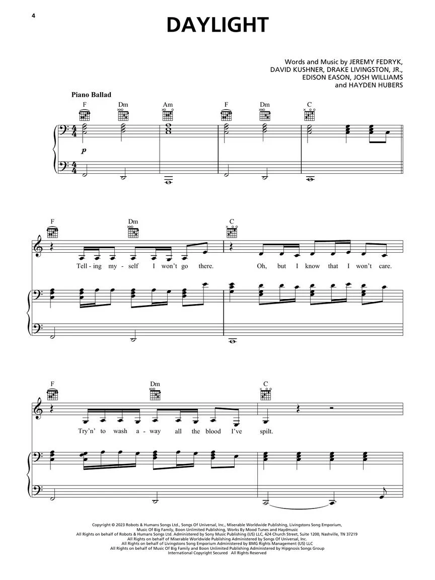 Top Hits of 2023 Arranged for Piano/Vocal/Guitar - Image 3