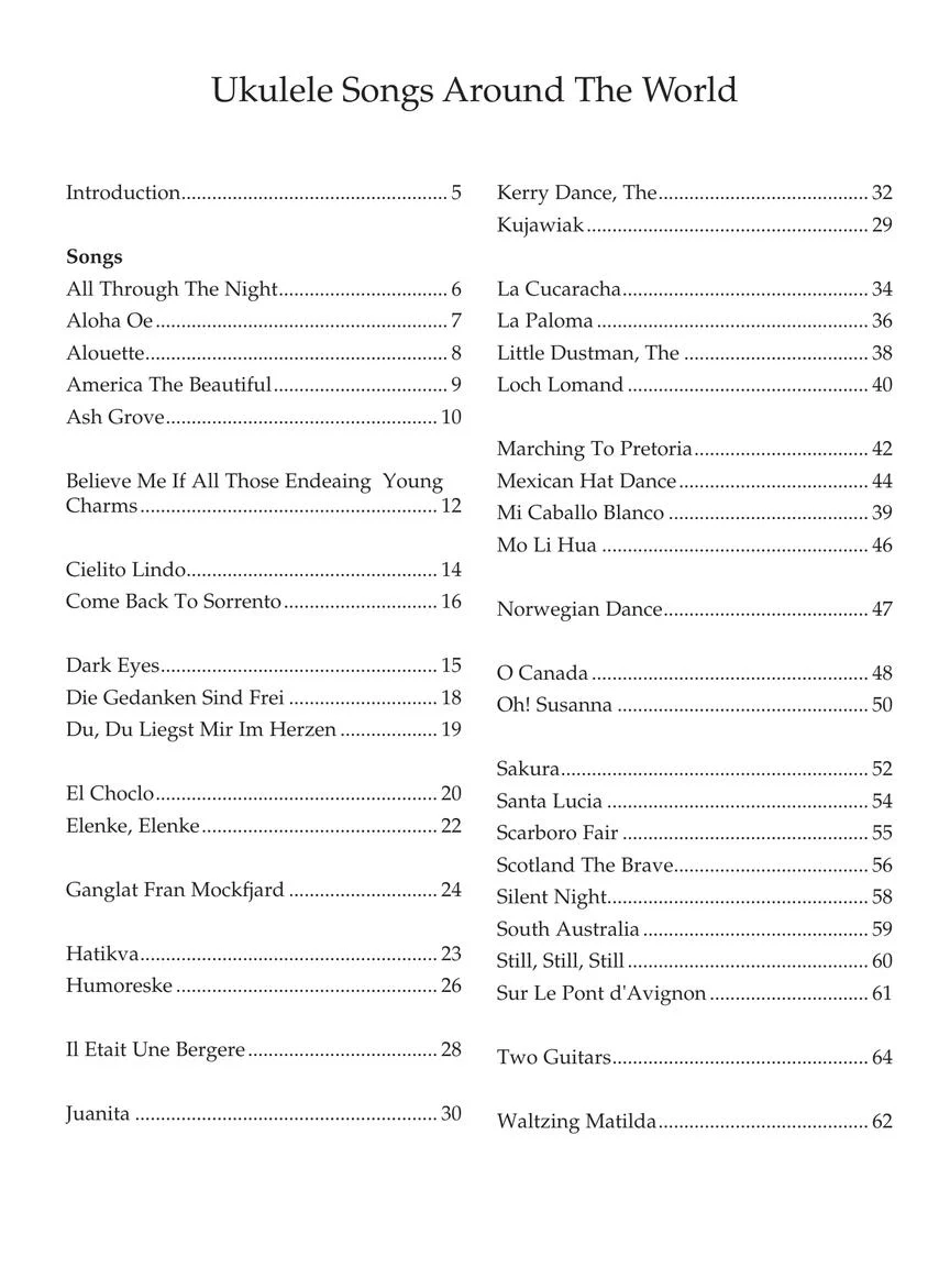 Ukulele Songs Around the World Songbook - Image 3
