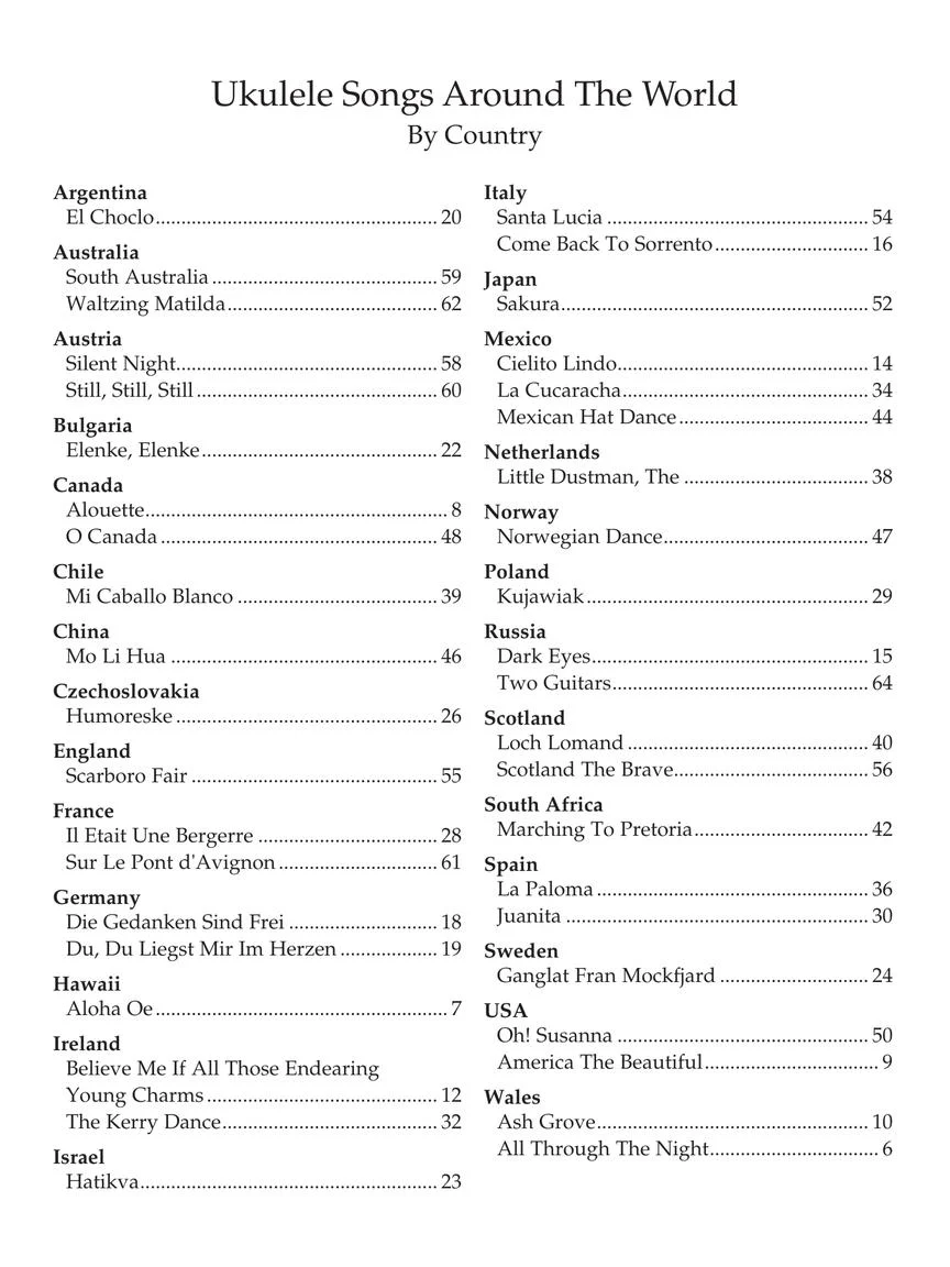 Ukulele Songs Around the World Songbook - Image 4