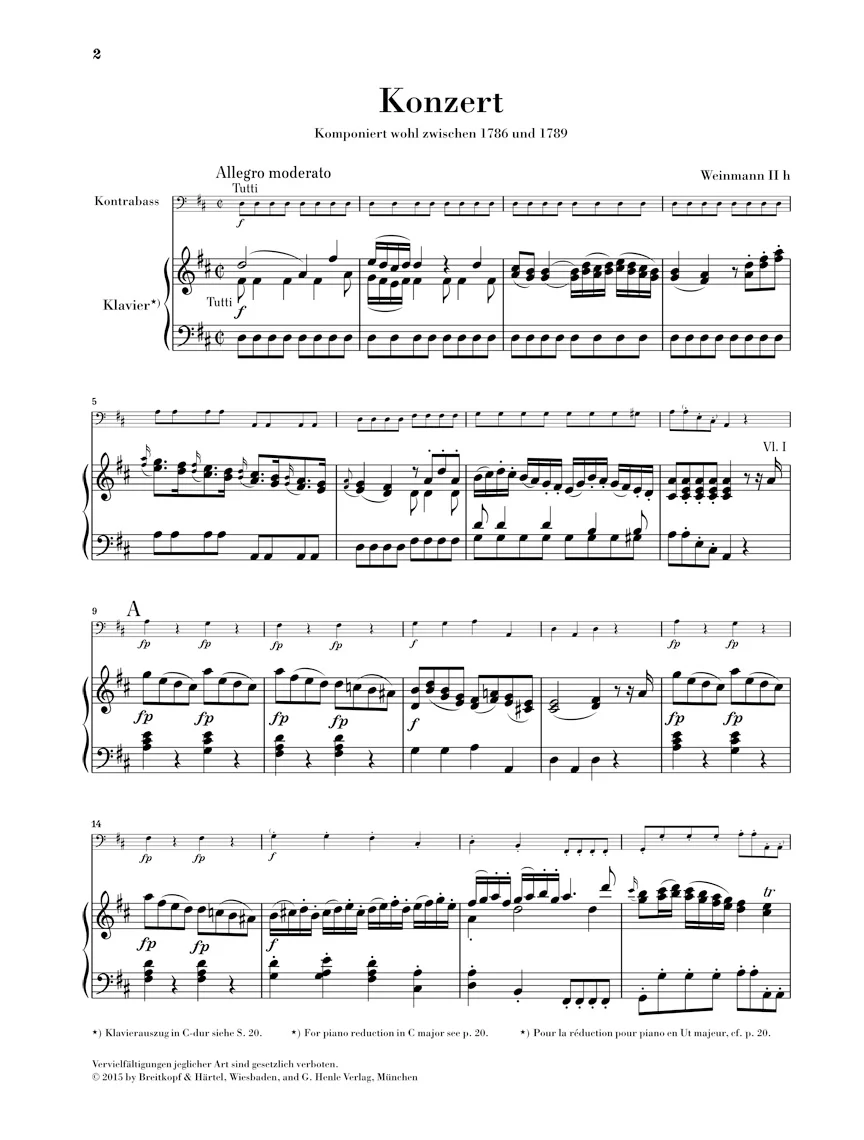 Vanhal: Double Bass Concerto - Image 3