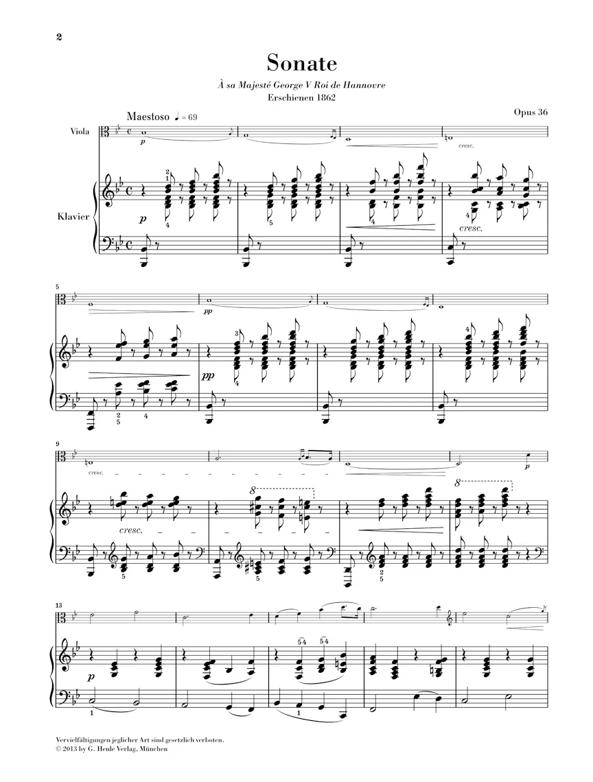 Vieuxtemps: Sonata in B flat major, Op. 36 for Piano and Viola - Image 2