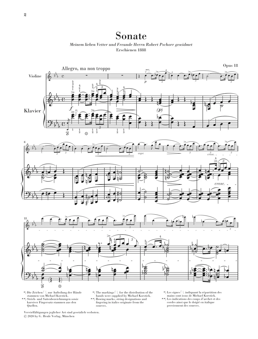 R. Strauss: Sonata in E flat major, Op. 18 for Violin and Piano - Image 2