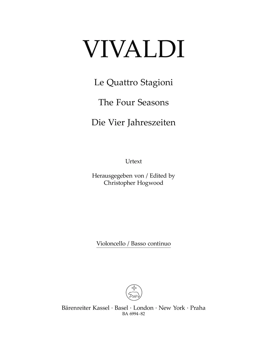 Vivaldi Four Seasons - Cello/Bass part