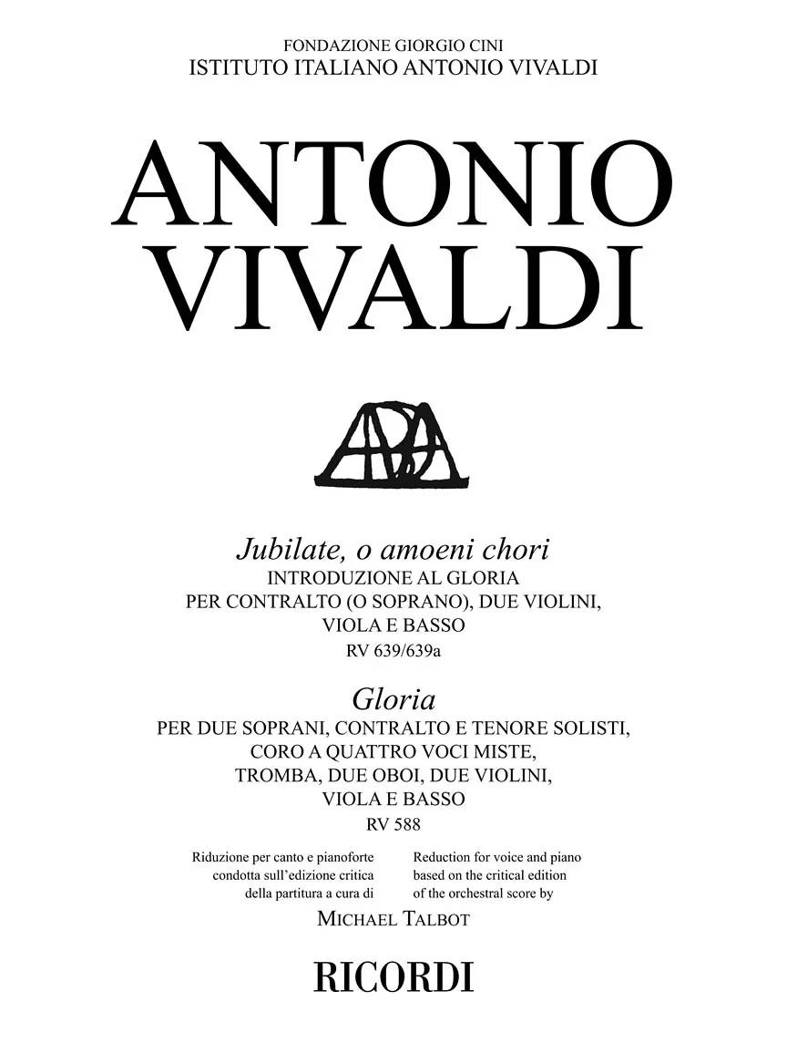 Vivaldi: Jubilate, O Amoeni Chori RV639/RV639a & Gloria RV588 Critical Edition Vocal Score - Image 2