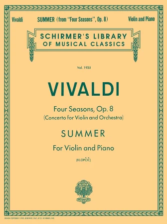 Vivaldi Summer Violin and Piano Four Seasons Op 8