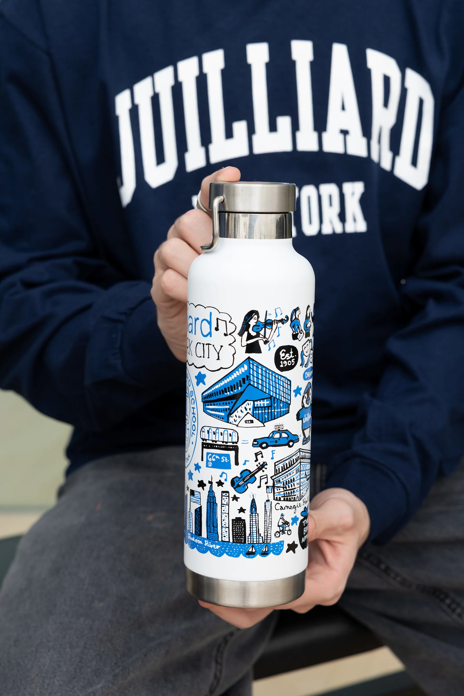 Water Bottle: 25oz Gigi metal with Julia Gash Art for Juilliard - Image 3
