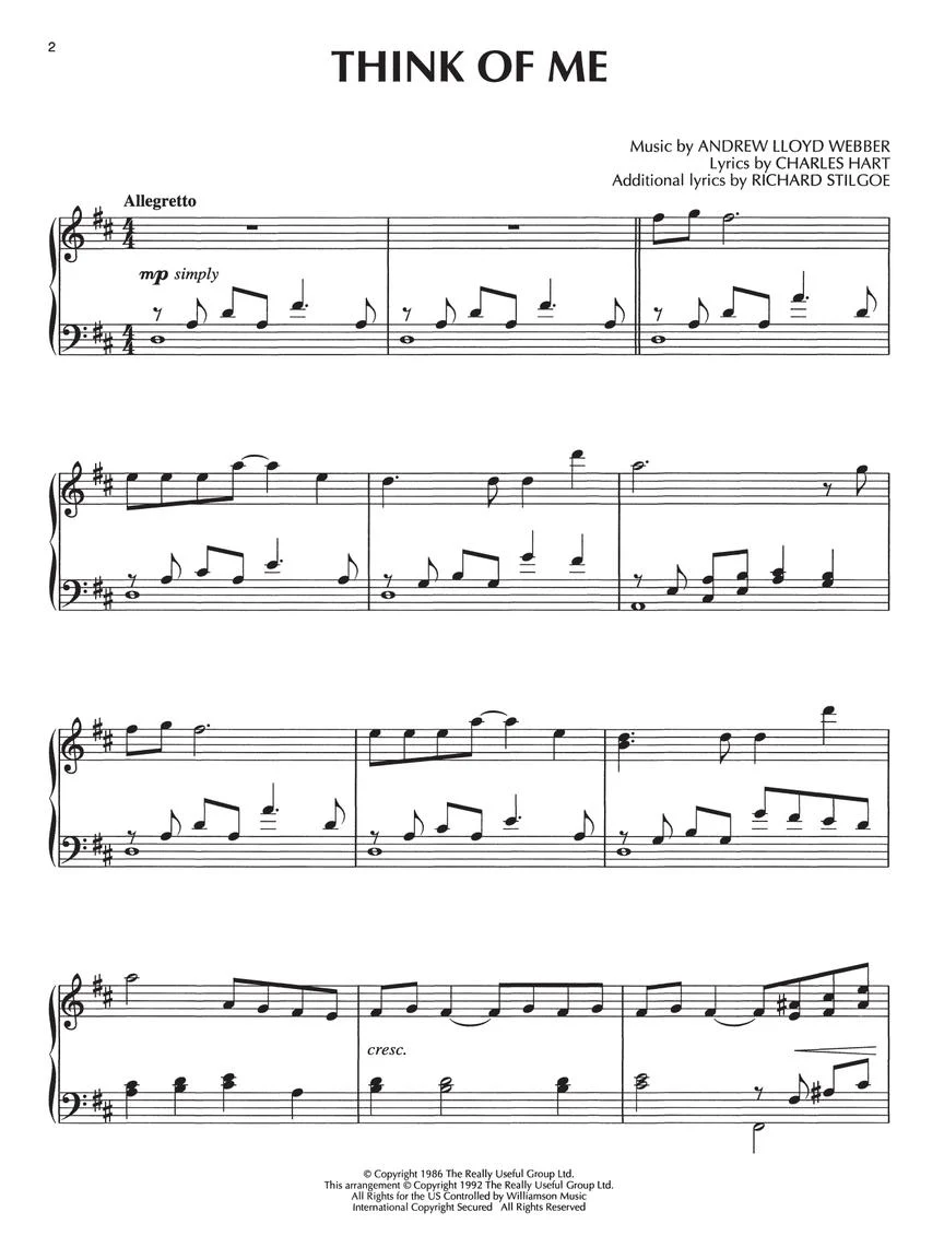 Phantom of the Opera - Piano Solo - Image 3