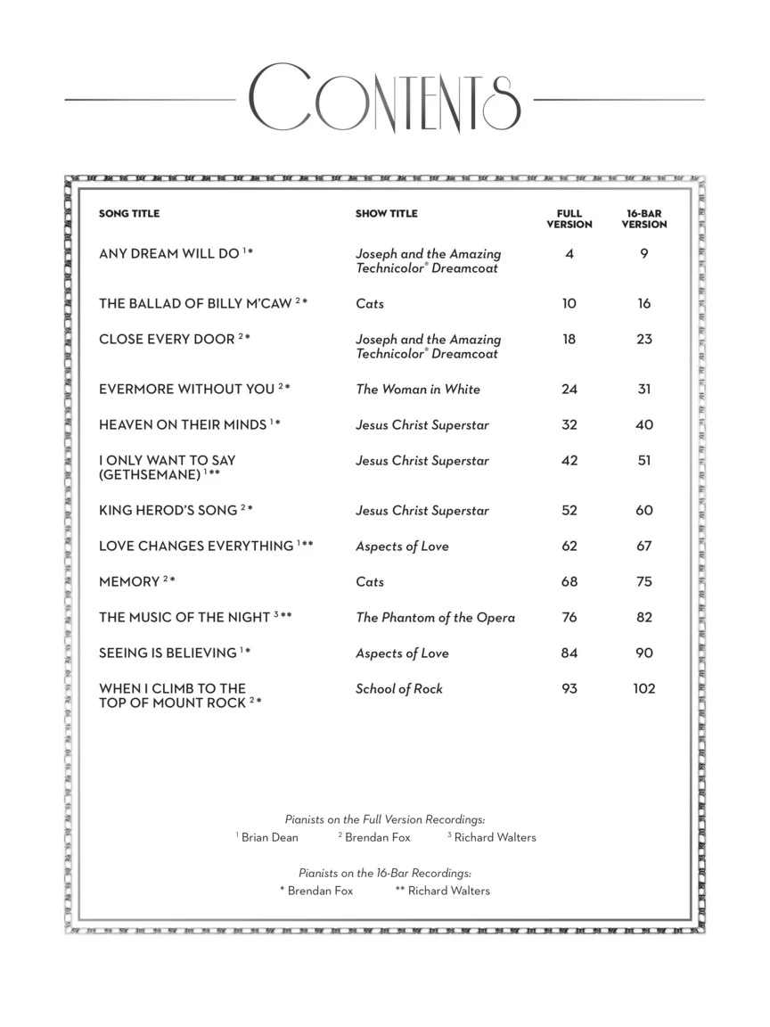Lloyd Webber, Andrew - Theatre Songs, Men's Edition - Image 2