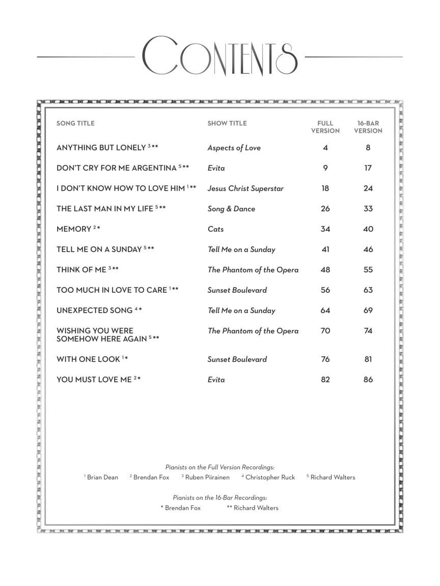Lloyd Webber, Andrew - Theatre Songs - Image 2