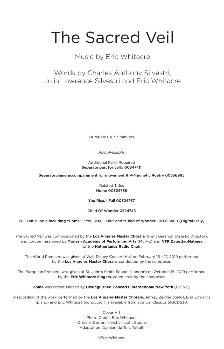 Whitacre The Sacred Veil SATB - Image 2