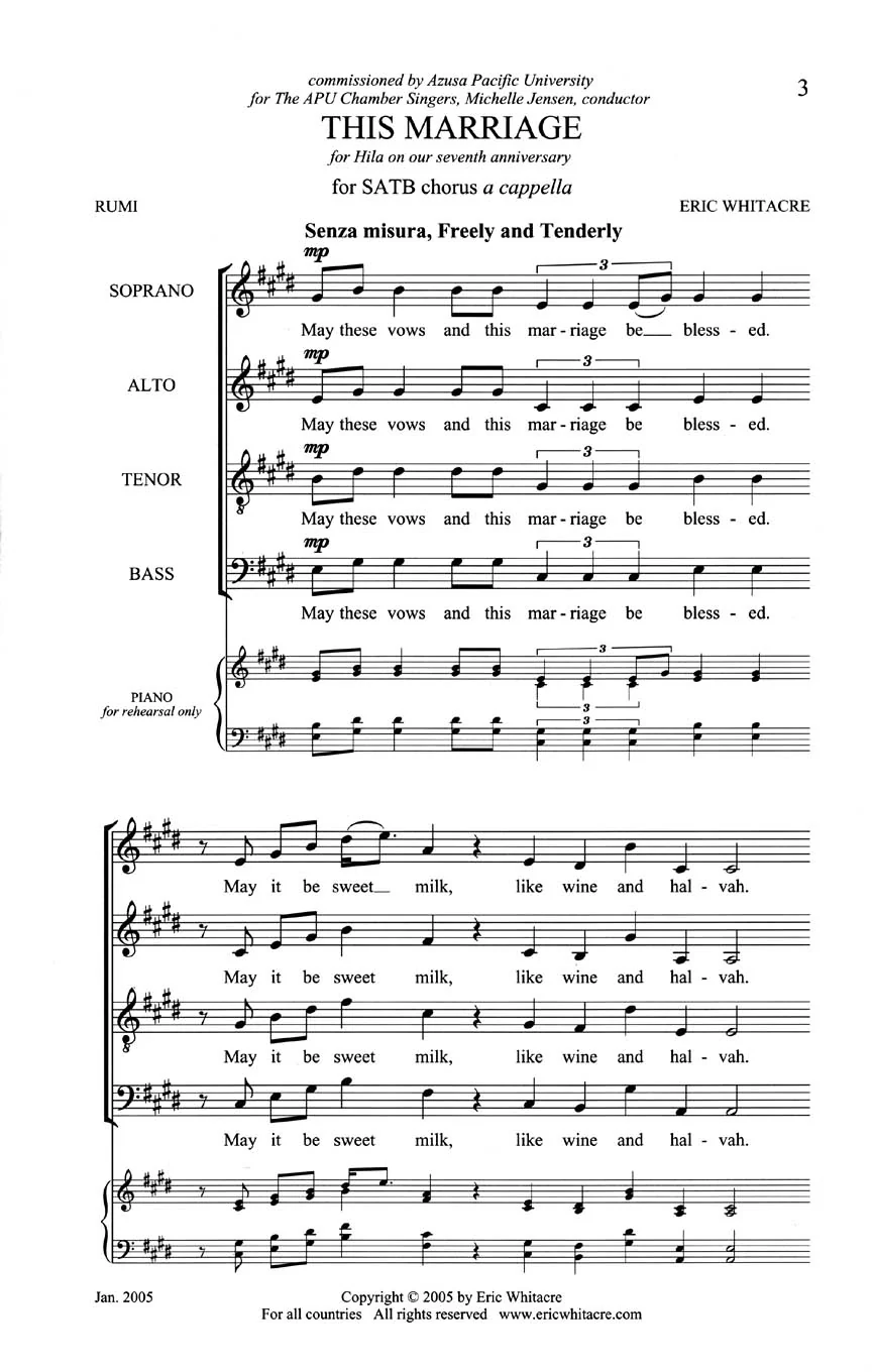 Whitacre This Marriage SATB a cappella - Image 2