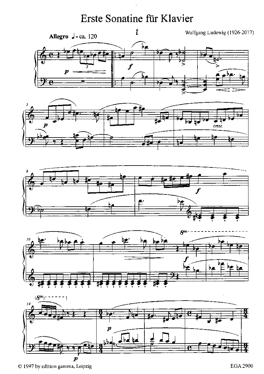 Ludewig Erste Sonatine für Klavier (1948) - Image 2
