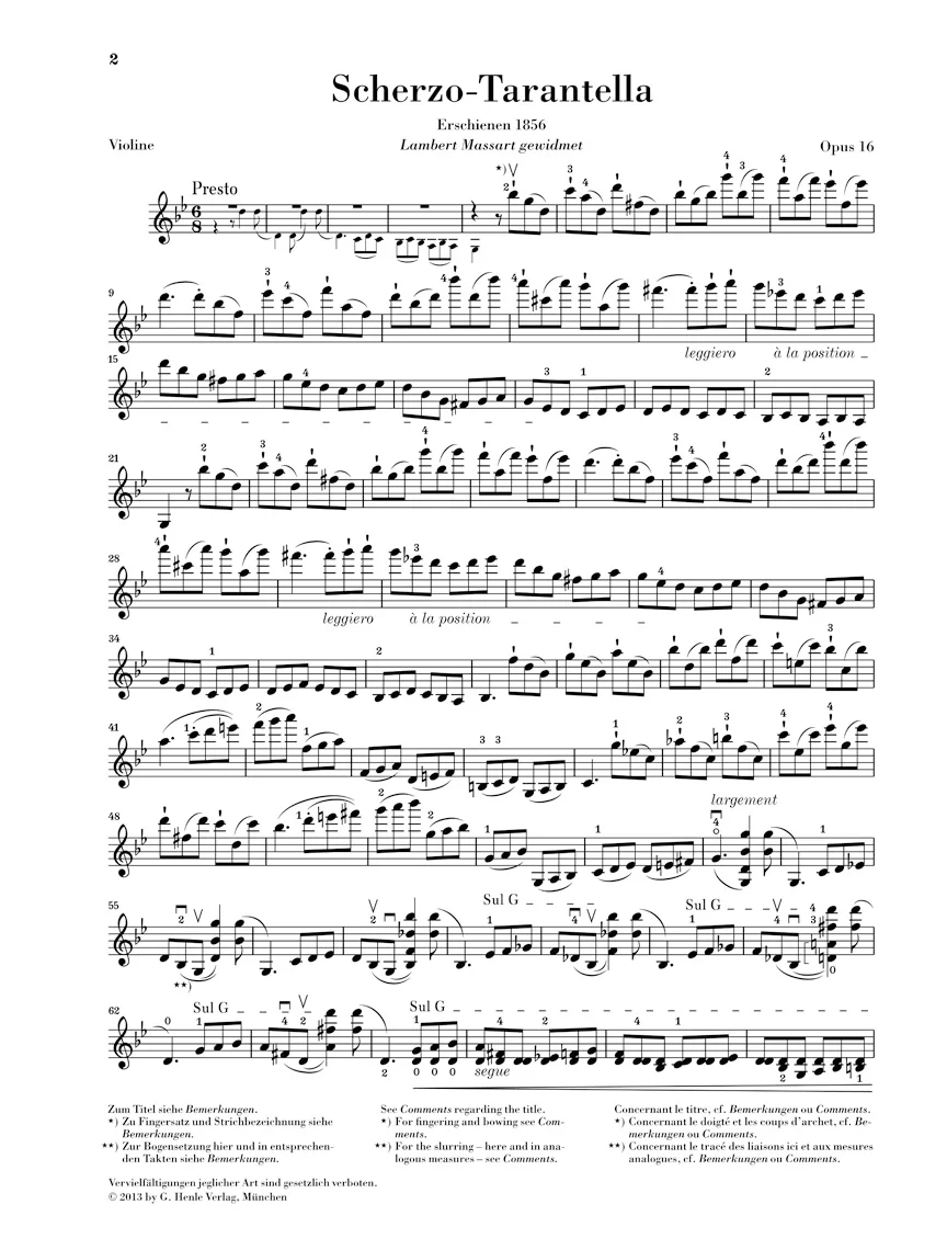 Wieniawski: Scherzo-Tarantella in g minor, Op. 16 for Violin and Piano - Image 4