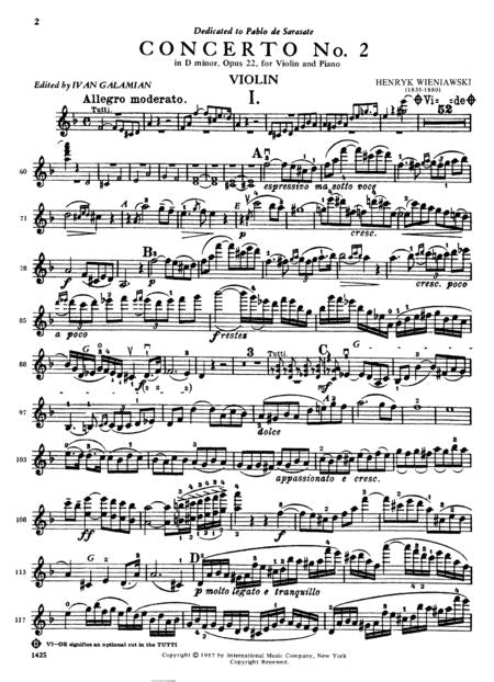 Wieniawski Violin Concerto No. 2 in D minor, Opus 22 - Image 3