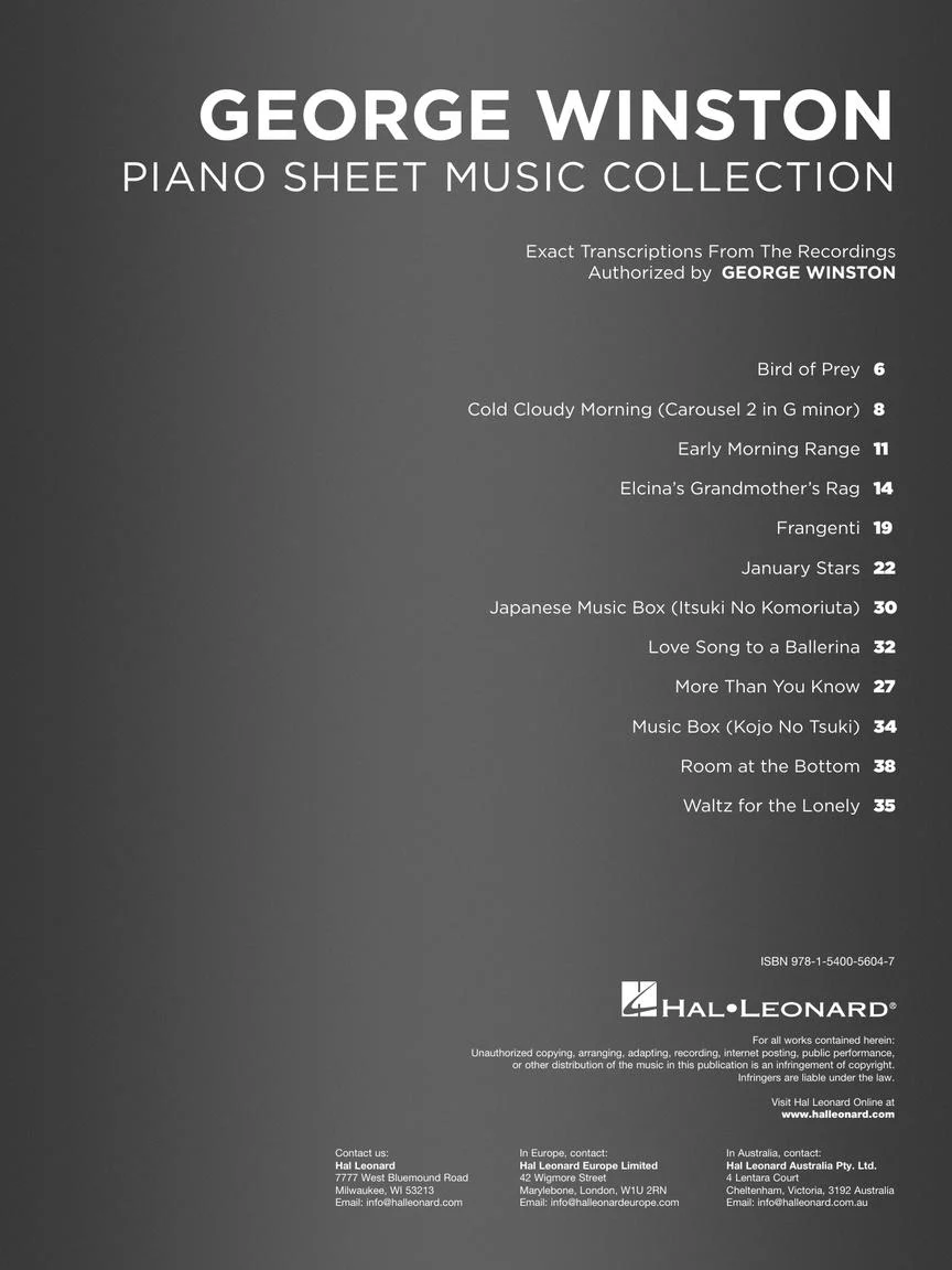 Winston Piano Sheet Music Collection - Image 2
