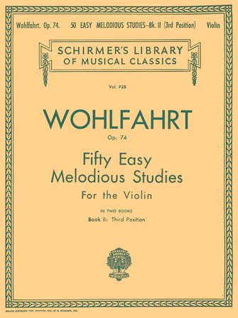 Wohlfahrt 50 Easy Melodious Studies Opus 74 Book 2
