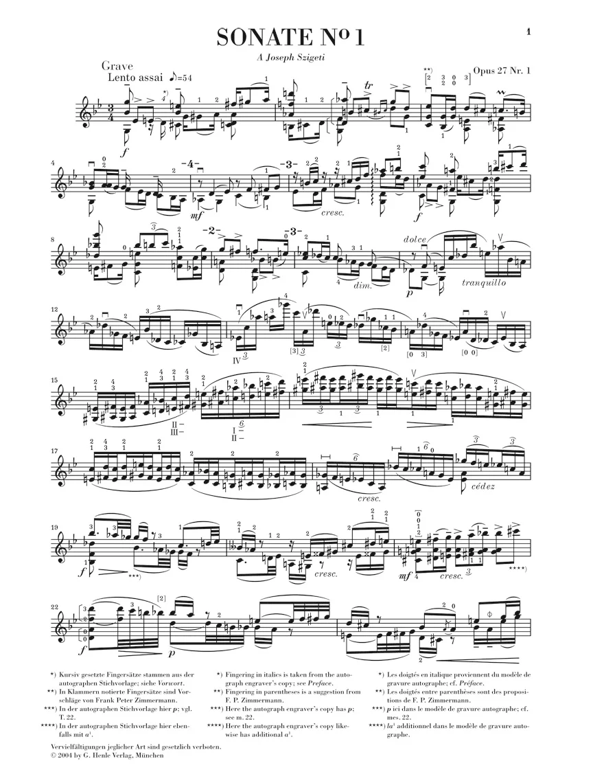 Ysaye: Six Sonatas for Violin solo, Op. 27 - Image 2