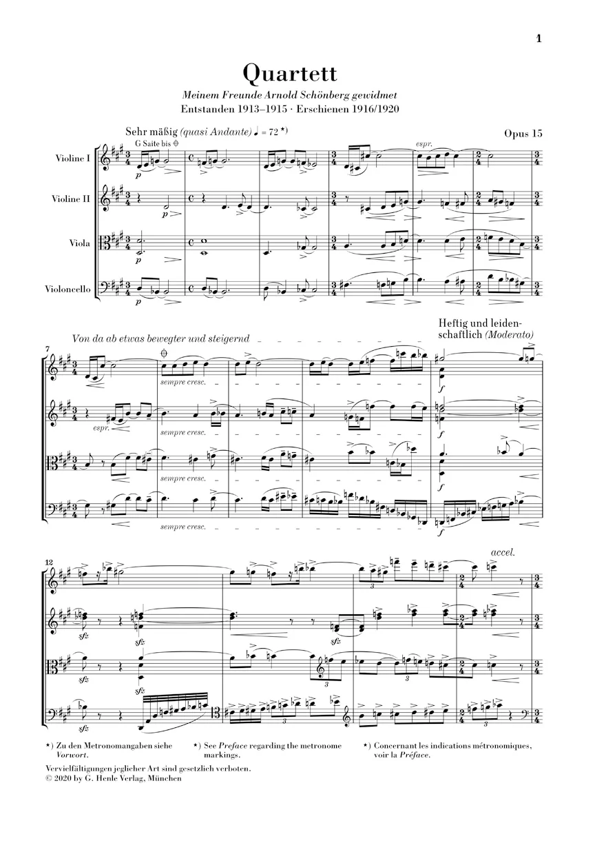 Zemlinsky: String Quartet No. 2, Op. 15 (Study Score) - Image 2