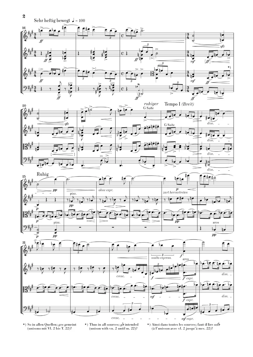 Zemlinsky: String Quartet No. 2, Op. 15 (Study Score) - Image 3